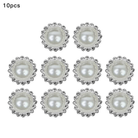 100Pcs Alloy Faux Pearl Rhinestone Flowers Buttons for Crafts Sewing Decor 12 mm 100Pcs Alloy Faux Pearl Rhinestone Flowers Buttons for Crafts Sewing Decor 12 mm